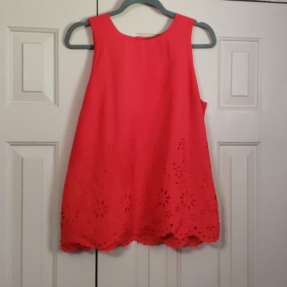 Cynthia Rowley Sleeveless Laser Cutout Top